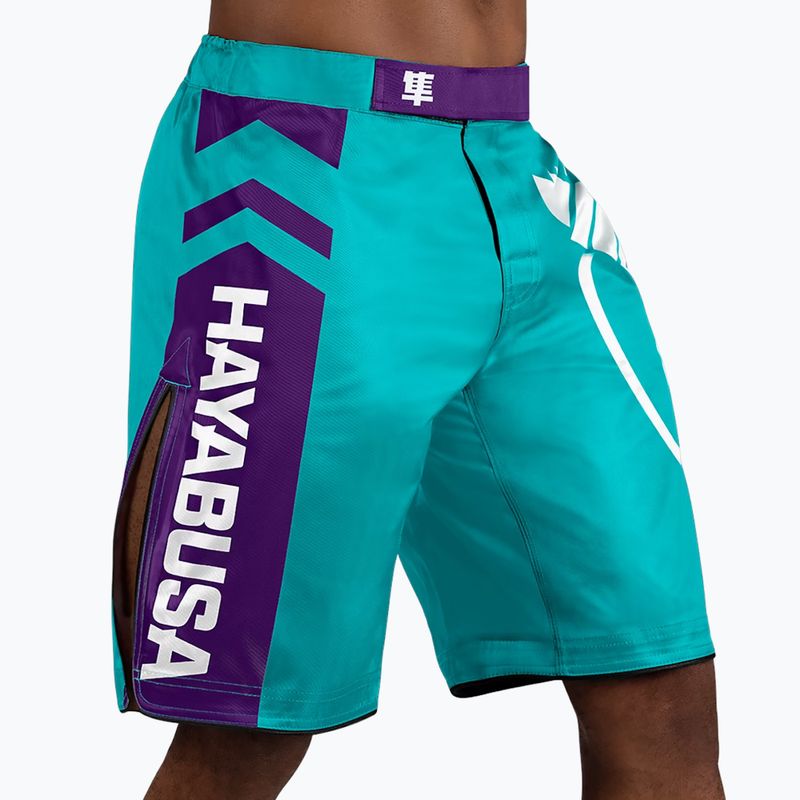 Spodenki treningowe Hayabusa Icon Fight teal/white 2
