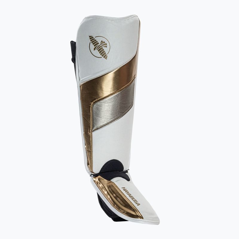 Ochraniacze piszczeli i stóp Hayabusa T3 Full Back Shin Guards white