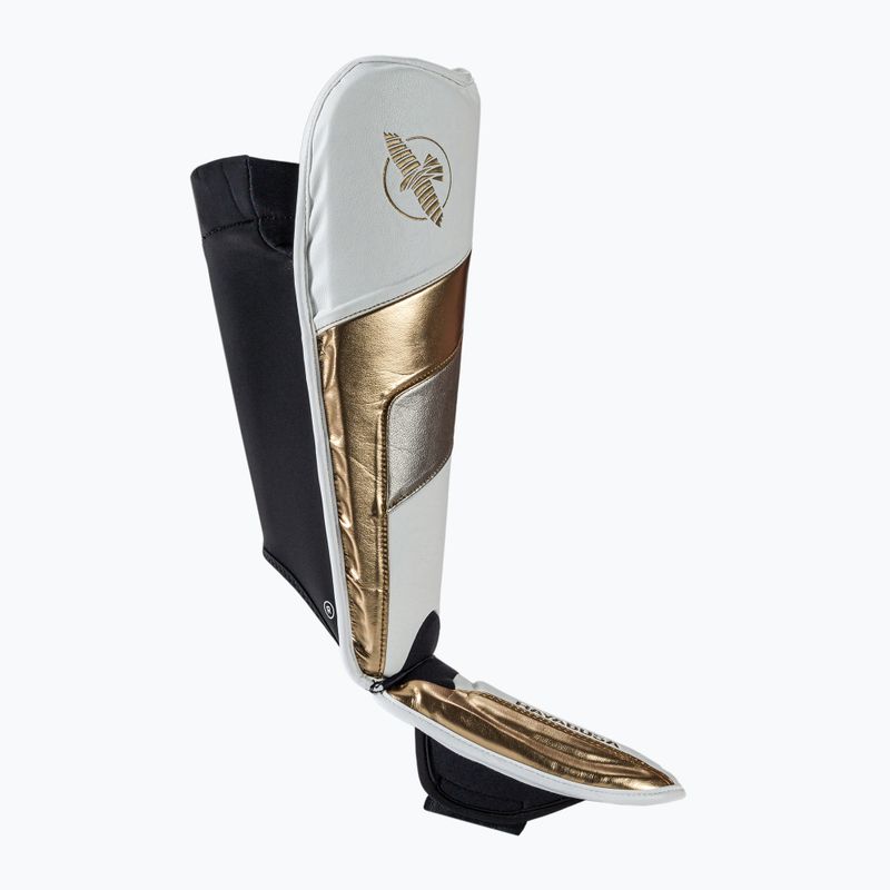 Ochraniacze piszczeli i stóp Hayabusa T3 Full Back Shin Guards white 2