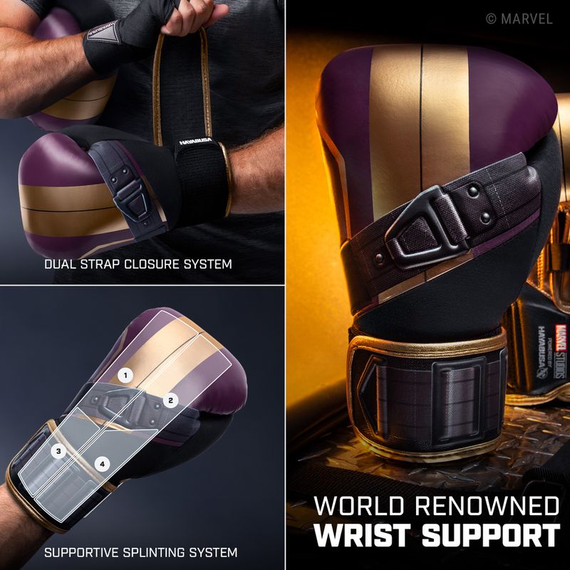 Rękawice bokserskie Hayabusa Marvel's Batroc purple/gold 16