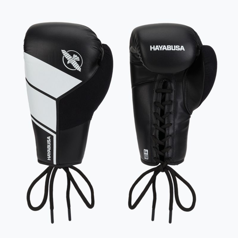 Rękawice bokserskie Hayabusa S4 Lace Up black/white 3