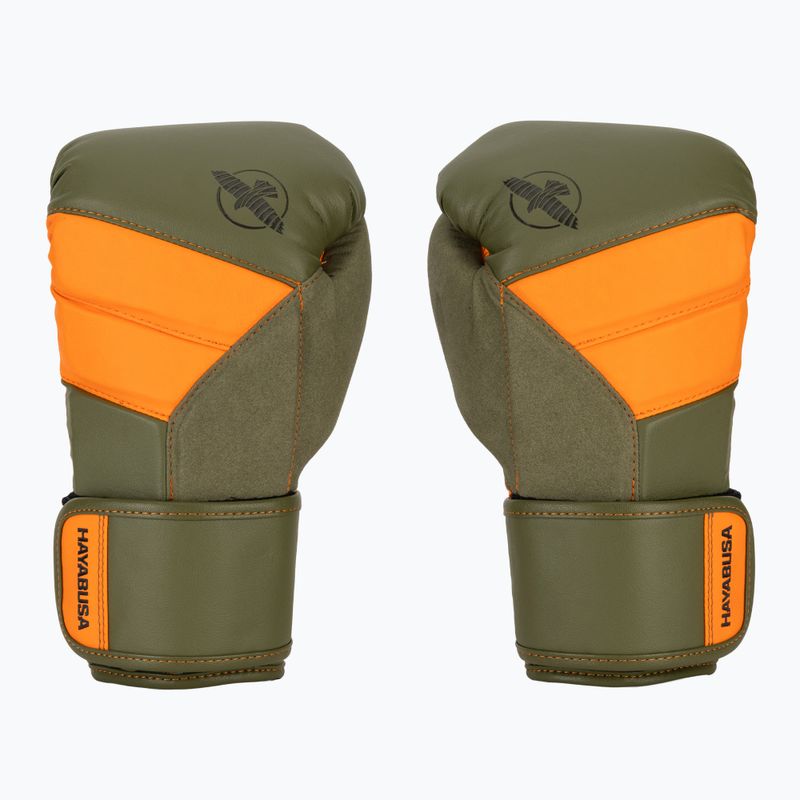 Rękawice bokserskie Hayabusa T3 green/orange 2
