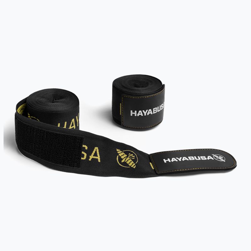 Bandaże bokserskie Hayabusa Premium Jacquard Handwraps 450 cm black/gold 2