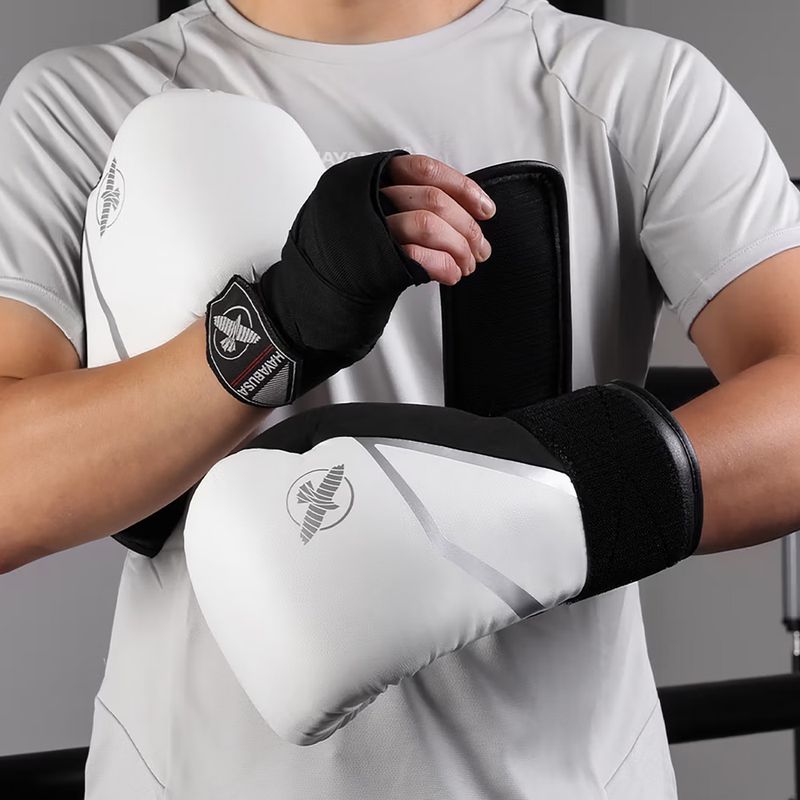 Rękawice bokserskie Hayabusa E1 Boxing white/silver 5