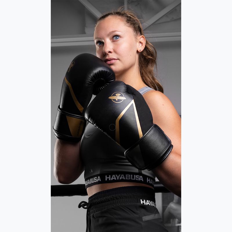 Rękawice bokserskie Hayabusa E1 Boxing black/gold 9