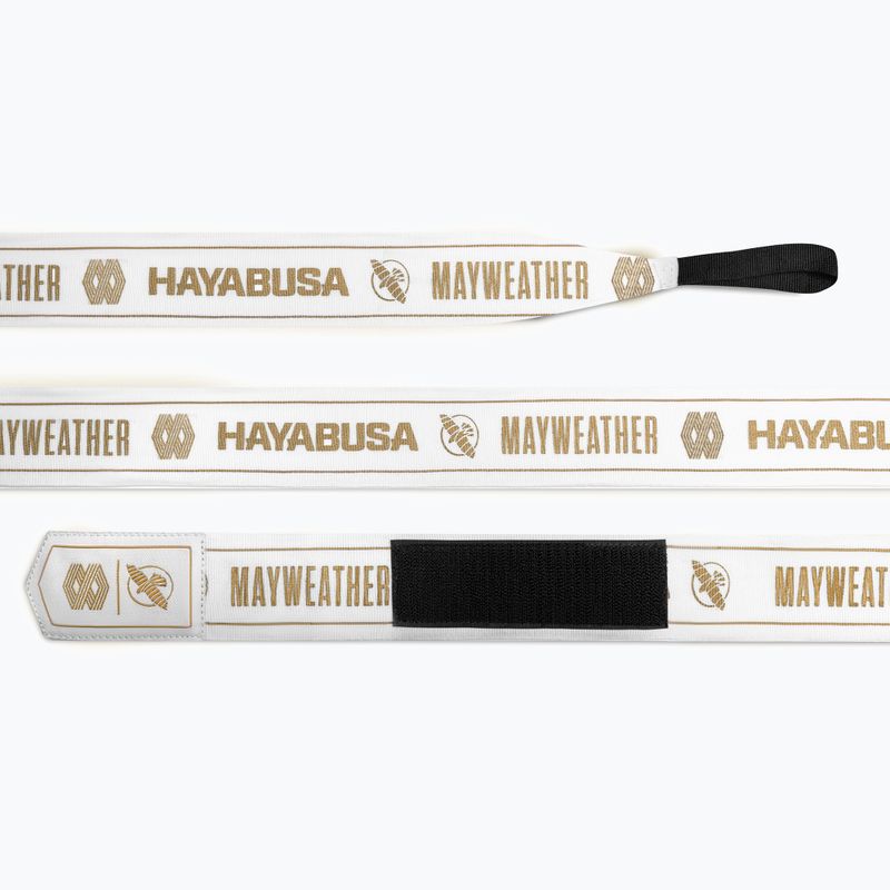 Owijki bokserskie Hayabusa Mayweather Stretch Hand Wraps 450 cm white/gold 3