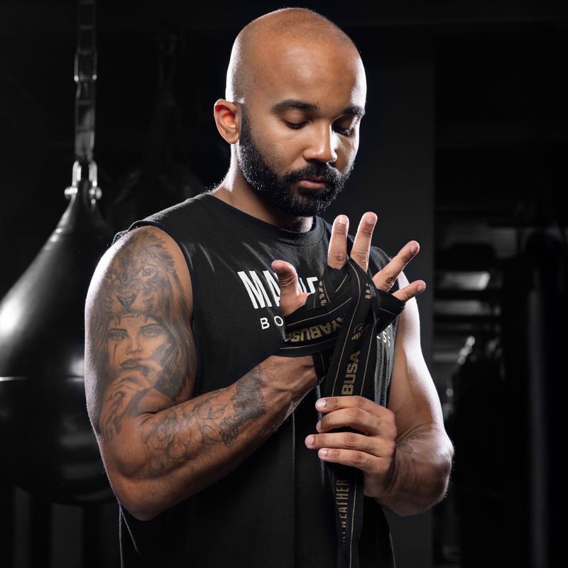 Owijki bokserskie Hayabusa Mayweather Stretch Hand Wraps 450 g black/gold 5