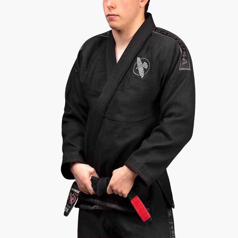 GI do brazylijskiego jiu-jitsu Hayabusa Lightweight black 3