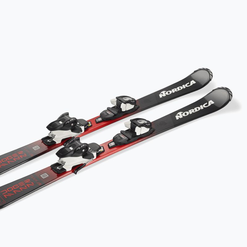 Narty zjazdowe dziecięce Nordica Team JR (110-150) + wiązania J7.0 FDT black/red 6