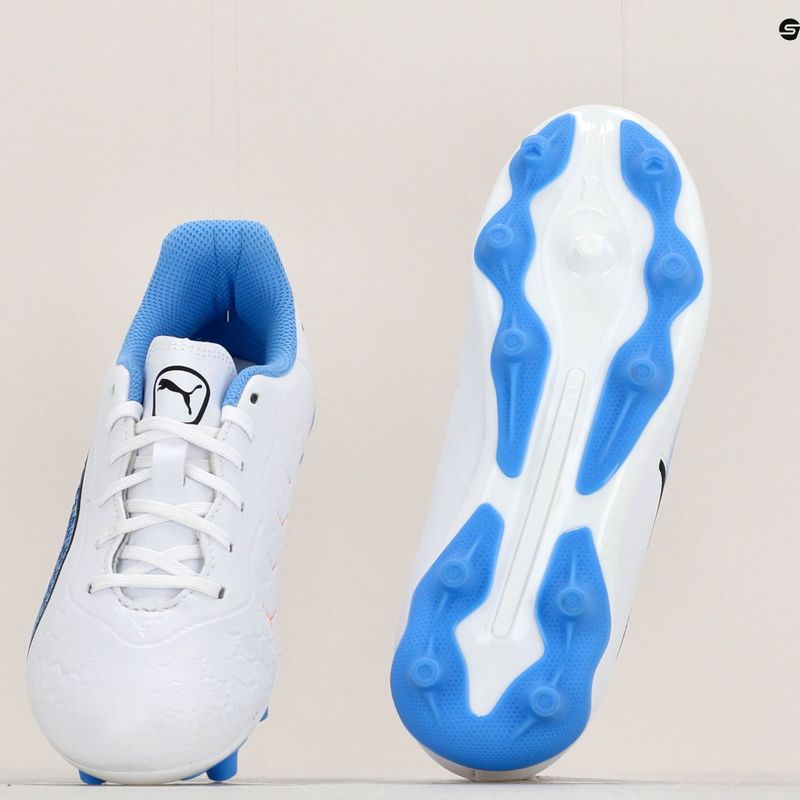 Buty piłkarskie dziecięce PUMA King Match FG/AG puma white/puma black/blue glimmer 11