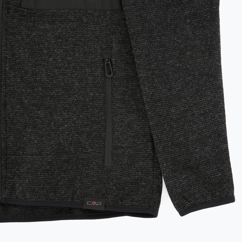 Bluza polarowa męska CMP 35H3907 Melange Knitted antracite melange 3