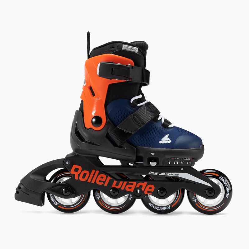 Rolki dziecięce Rollerblade Microblade Jr midnight blue/warm orange 2