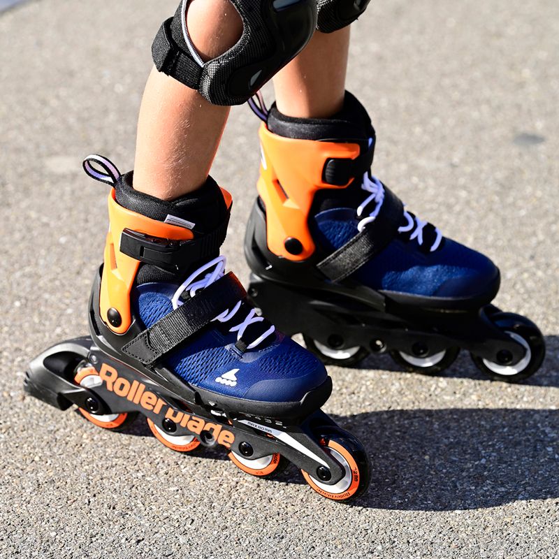 Rolki dziecięce Rollerblade Microblade Jr midnight blue/warm orange 10