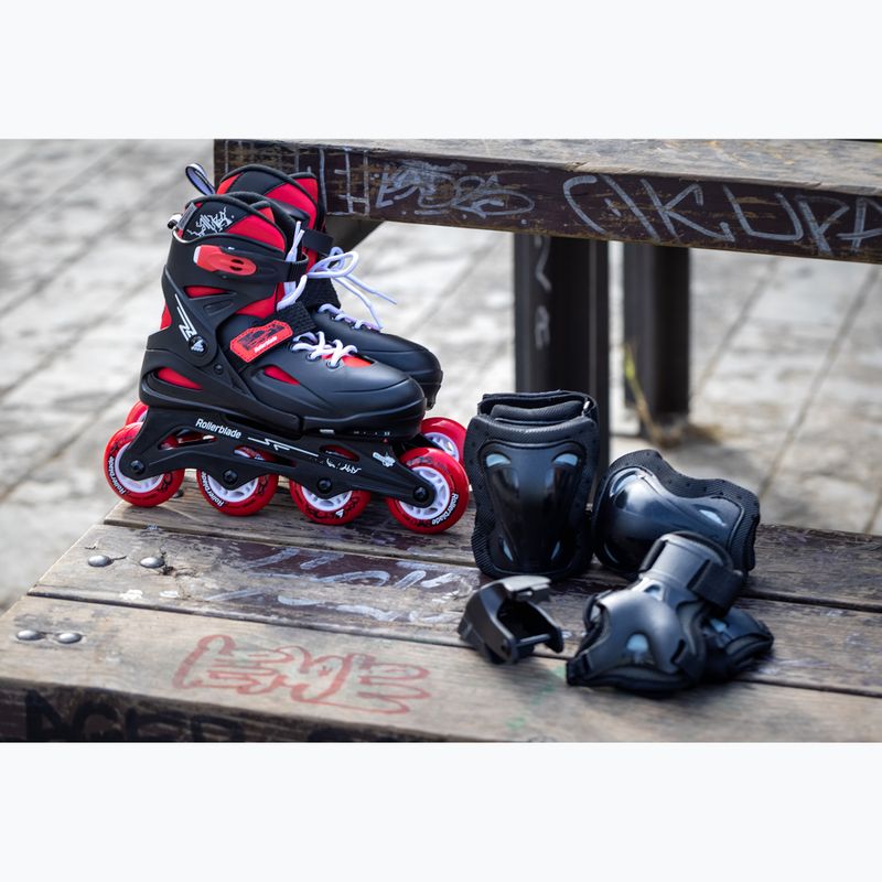 Rolki dziecięce z ochraniaczami Rollerblade Fury Combo Jr black/red 2