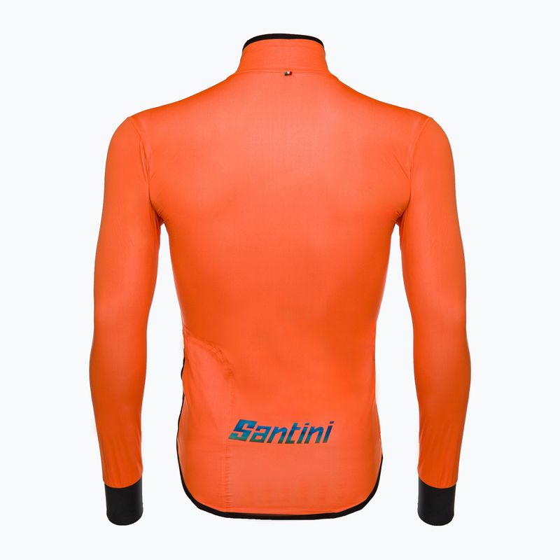 Kurtka rowerowa męska Santini Guard Nimbus arancio fluo 2