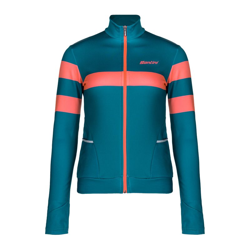 Bluza rowerowa damska Santini Coral Bengal teal/orange