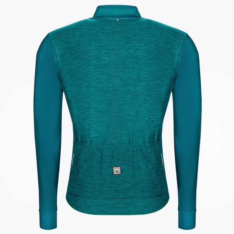 Longsleeve rowerowy męski Santini Colore Winter green 2