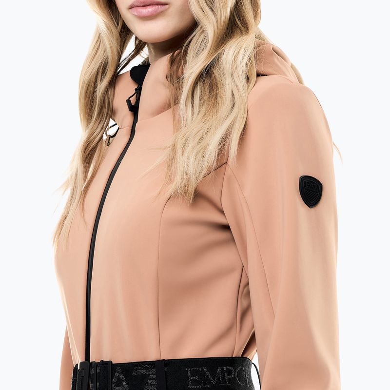 Kombinezon narciarski damski EA7 Emporio Armani Pure Softshell Jumpsuit mocha mousse 3