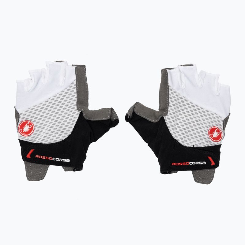 Rękawiczki rowerowe damskie Castelli Rosso Corsa 2 white 3