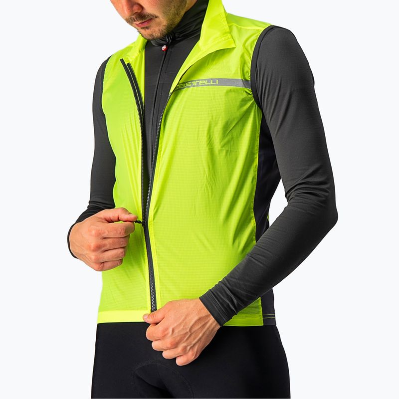 Kamizelka rowerowa męska Castelli Squadra Stretch electric lime/dark gray 3