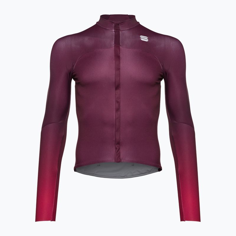 Longsleeve rowerowy męski Sportful Bodyfit Pro Jersey red wine/red rumba