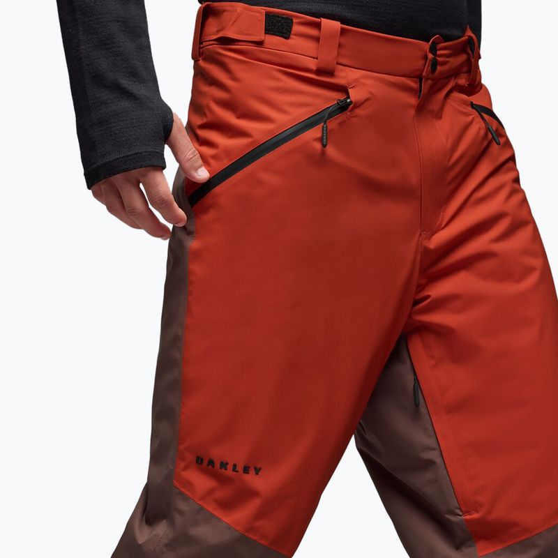 Spodnie narciarskie męskie Oakley Canopy Pro Insulated Dark Umber/Flame Red 4