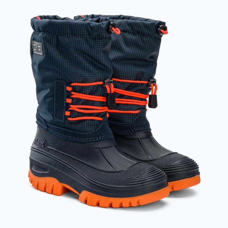 Śniegowce dziecięce CMP Ahto Snowboots Wp black blue/orange fluo 4