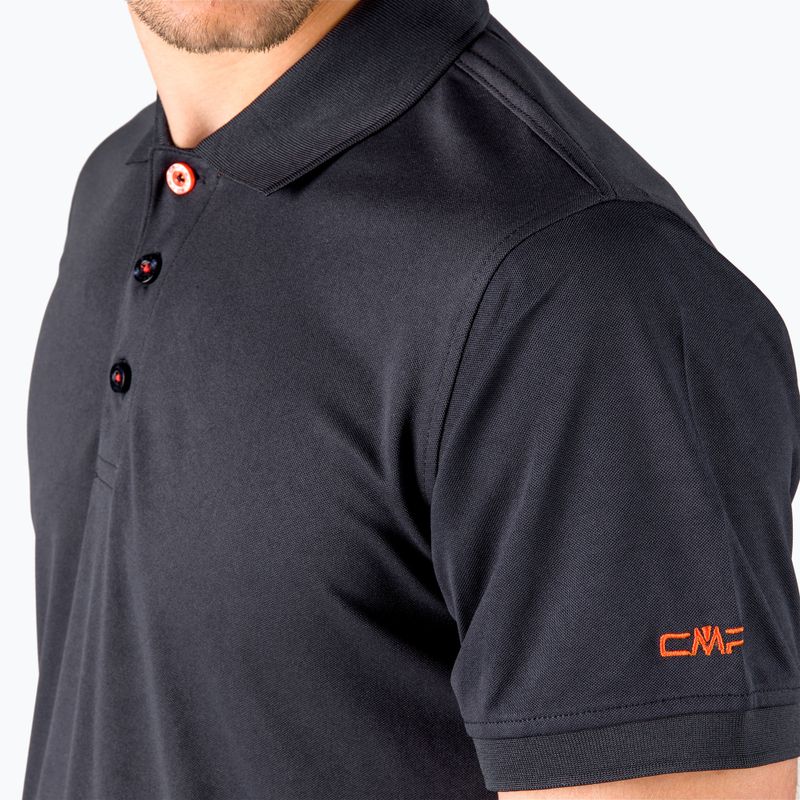 Koszulka polo męska CMP 3T60077 Polo antracite/red orange 4