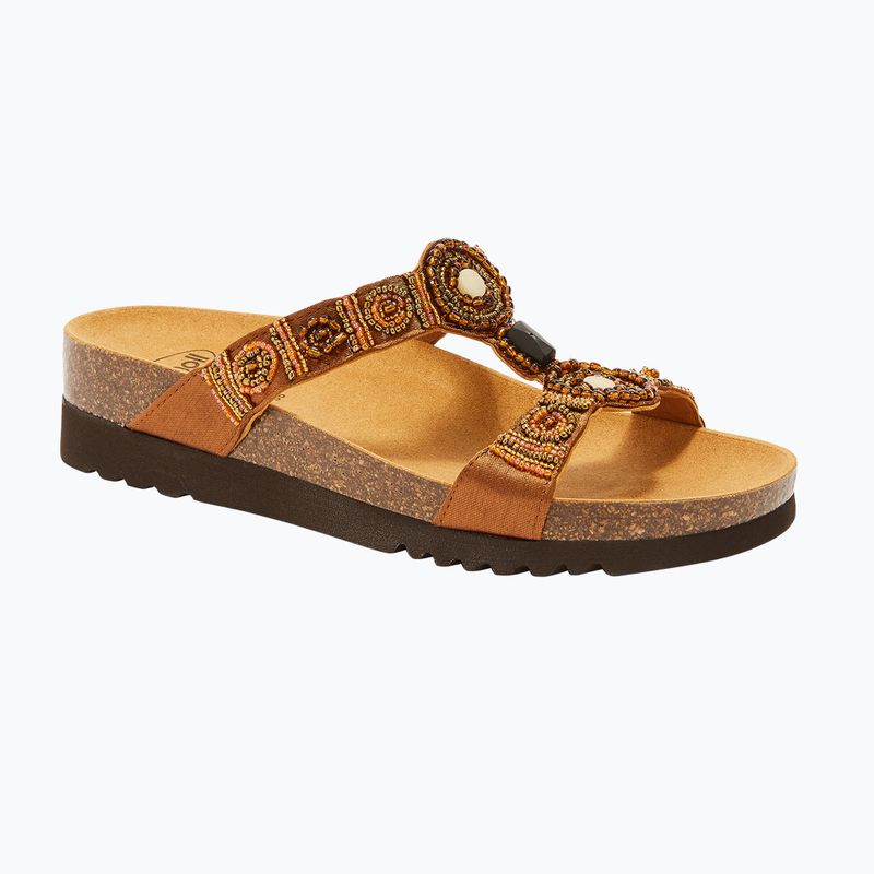 Klapki damskie Scholl New Bogota Wedge Med cognac/multi