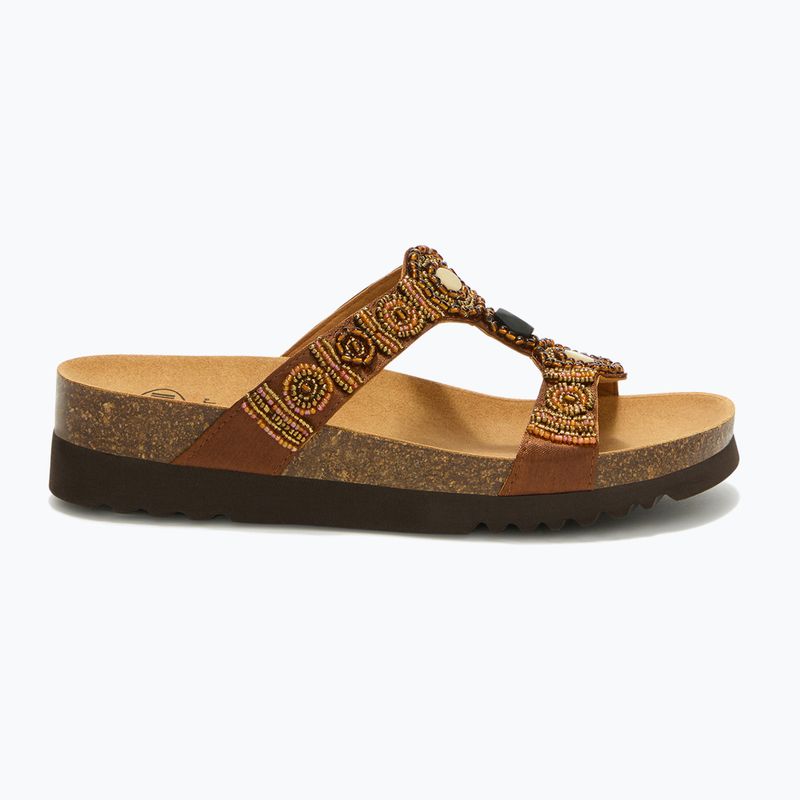 Klapki damskie Scholl New Bogota Wedge Med cognac/multi 2