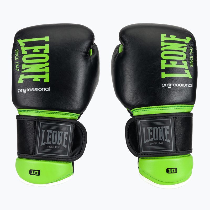 Rękawice bokserskie LEONE 1947 Professional 2 black/green 3