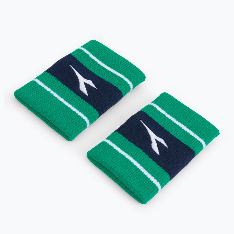 Frotki na nadgarstek Diadora Wristbands Wide Logo 2 szt. zielone DD-103.179117-70134