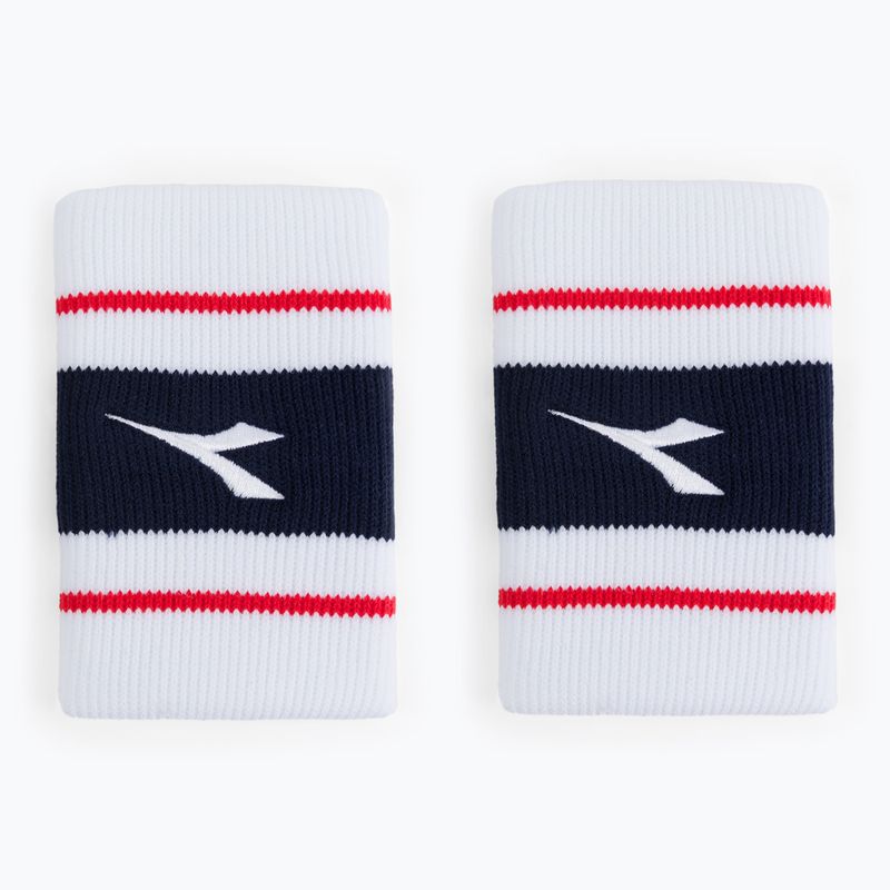 Frotki na nadgarstek Diadora Wristbands Wide Logo 2 szt. białe DD-103.179117-20002 2