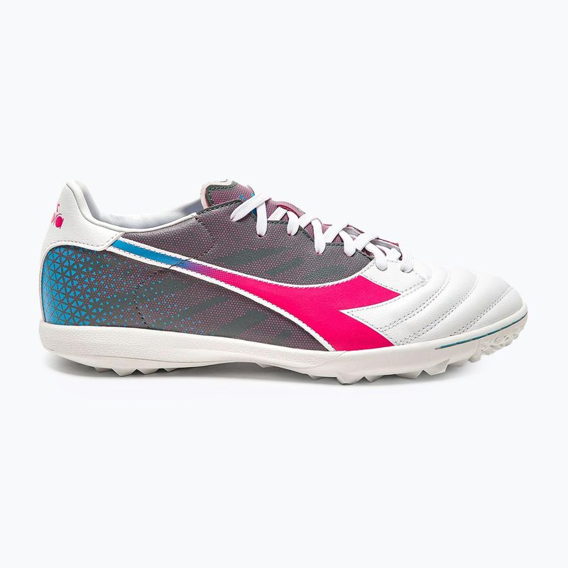 Buty piłkarskie męskie Diadora Brasil Elite Veloce GR TFR white/pink fluo/blue fluo 11