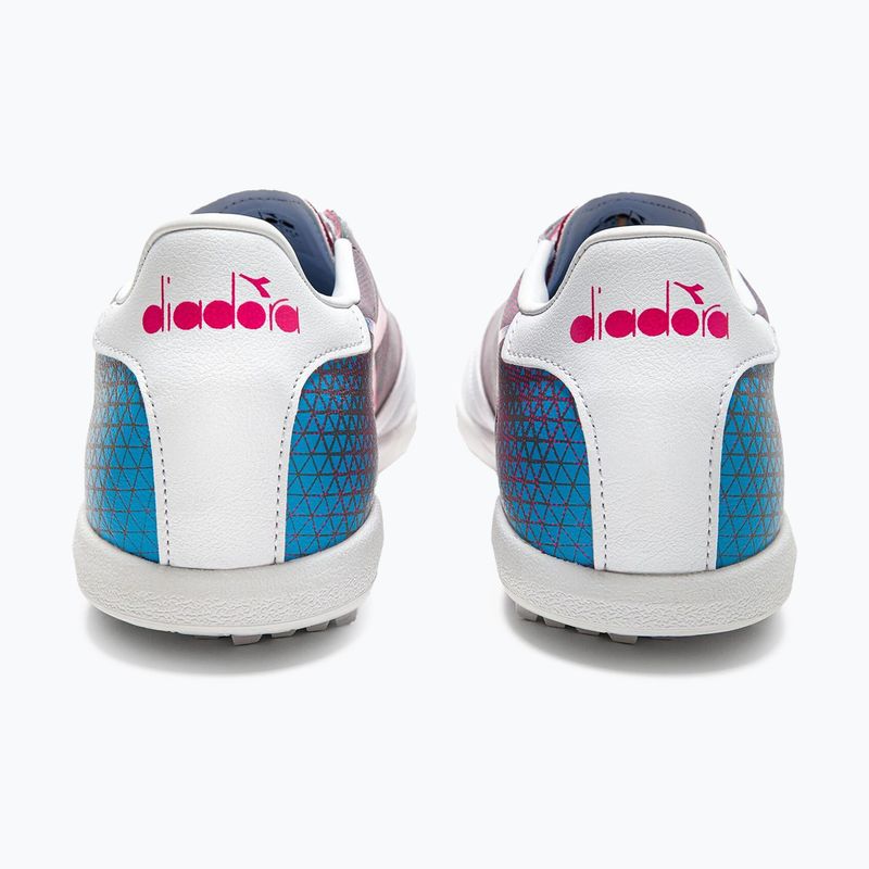 Buty piłkarskie męskie Diadora Brasil Elite Veloce GR TFR white/pink fluo/blue fluo 12