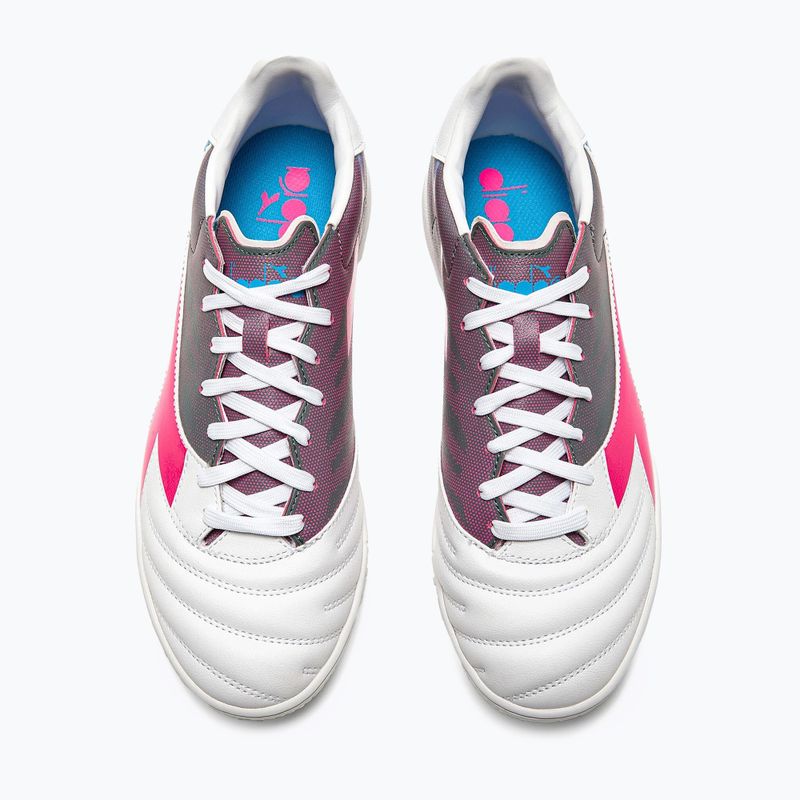 Buty piłkarskie męskie Diadora Brasil Elite Veloce GR TFR white/pink fluo/blue fluo 13
