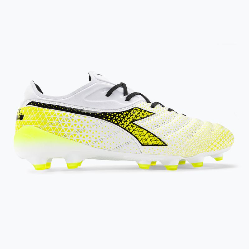 Buty piłkarskie męskie Diadora Brasil Elite Tech GR LPX white/black/fluo yellow 2