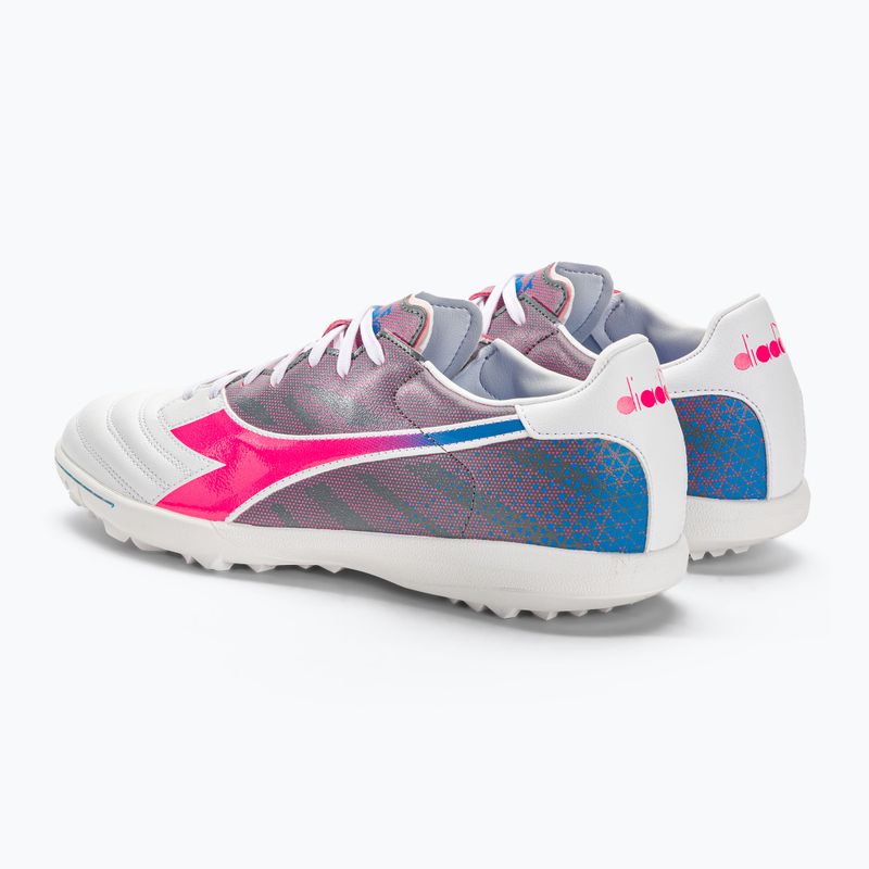 Buty piłkarskie męskie Diadora Brasil Elite Veloce GR TFR white/pink fluo/blue fluo 3