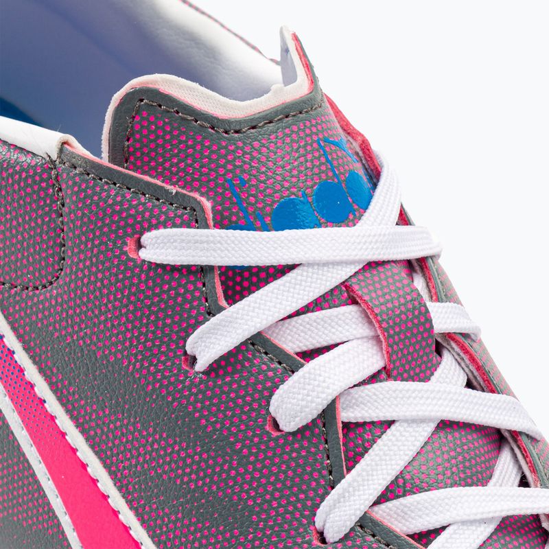 Buty piłkarskie męskie Diadora Brasil Elite Veloce GR TFR white/pink fluo/blue fluo 8