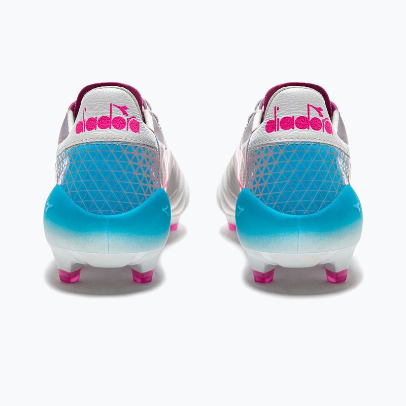 Buty piłkarskie męskie Diadora Brasil Elite Veloce GR ITA LPX white/pink fluo/blue fluo 12