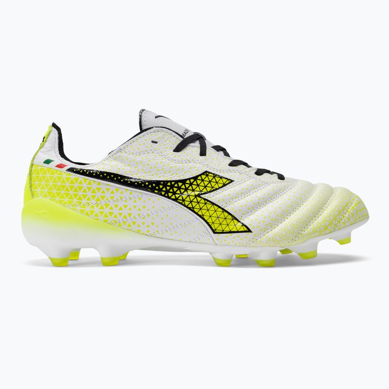 Buty piłkarskie męskie Diadora Brasil Elite Tech GR ITA LPX white/black/fluo yellow 2