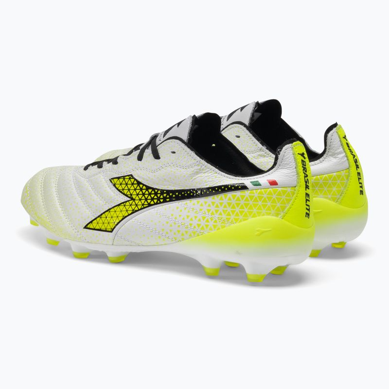 Buty piłkarskie męskie Diadora Brasil Elite Tech GR ITA LPX white/black/fluo yellow 3