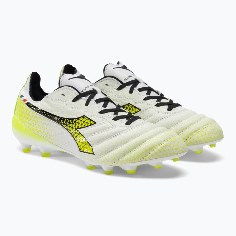 Buty piłkarskie męskie Diadora Brasil Elite Tech GR ITA LPX white/black/fluo yellow 4