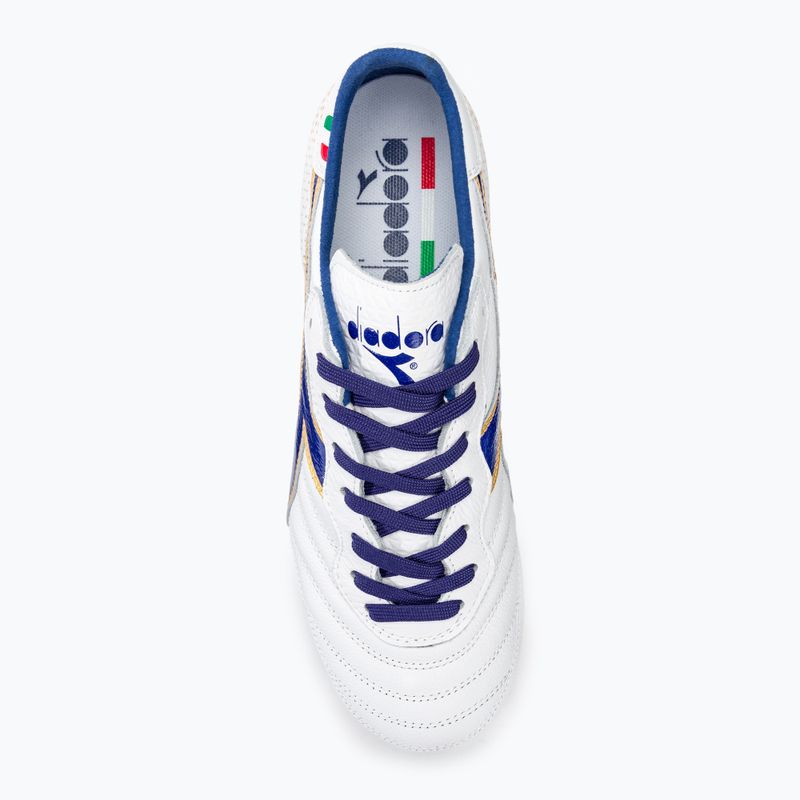 Buty piłkarskie męskie Diadora Brasil Italy OG GR LT+ MDPU white/blue/gold 5