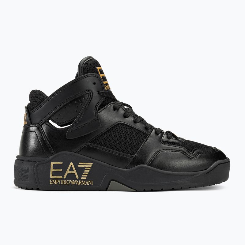 Buty EA7 Emporio Armani Basket Mid triple black/gold 2