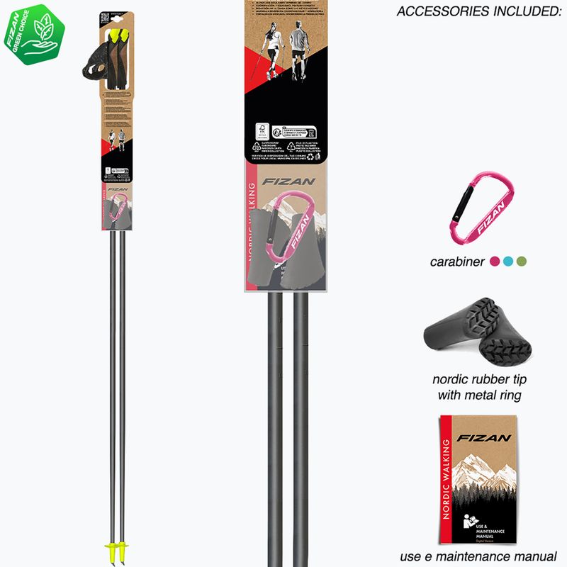Kije nordic walking Fizan Carbon Pro yellow 7