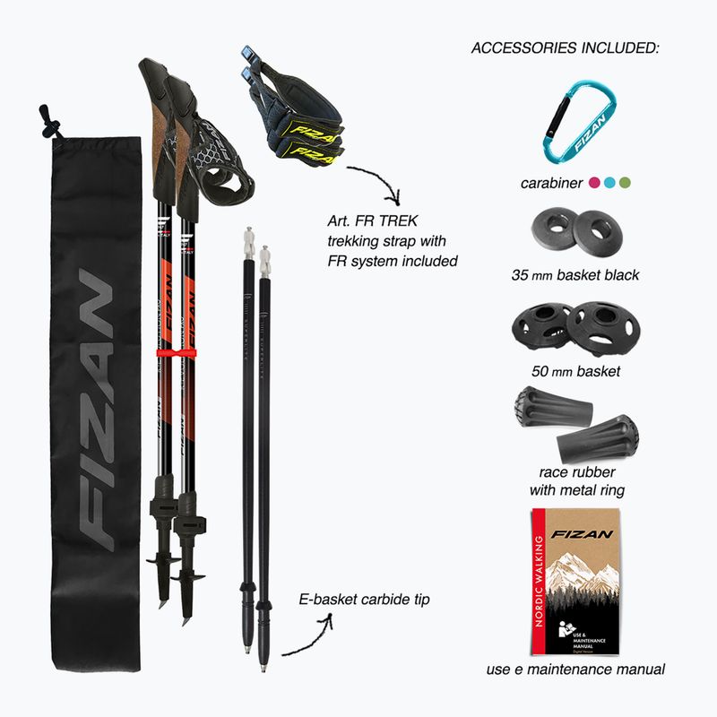 Kije nordic walking Fizan R-Evolution Pro red 6