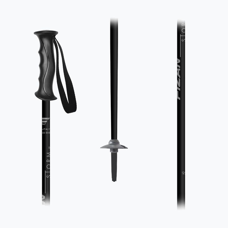 Kije narciarskie dziecięce Fizan Storm Jr black/grey 2