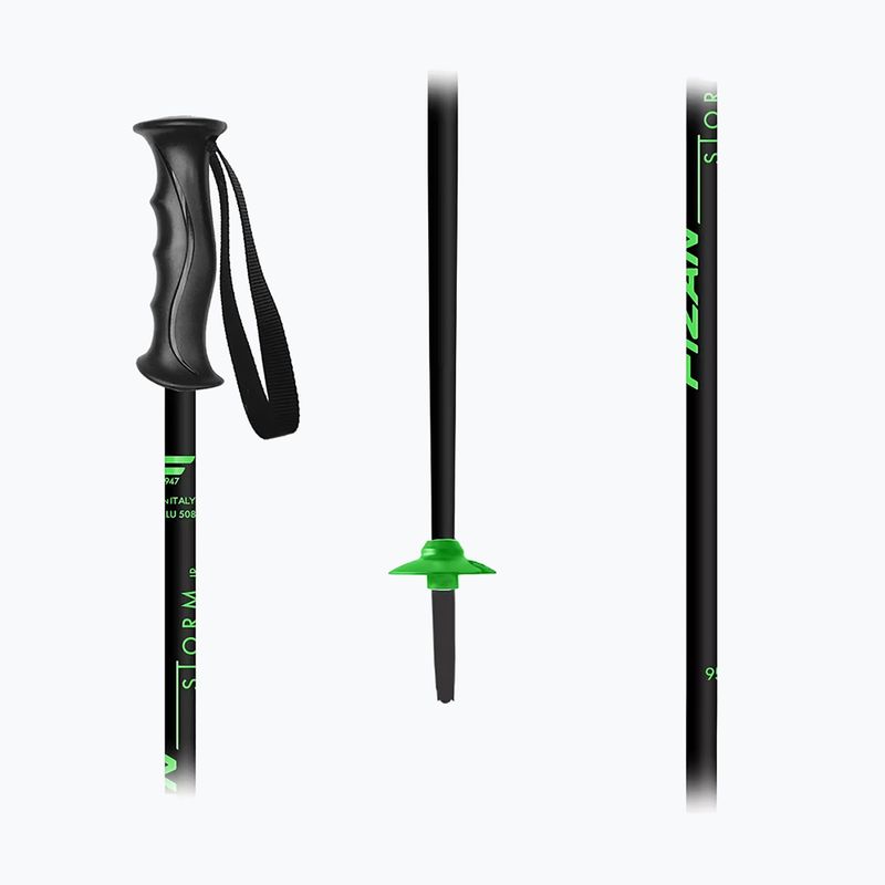 Kije narciarskie dziecięce Fizan Storm Jr black/green 2