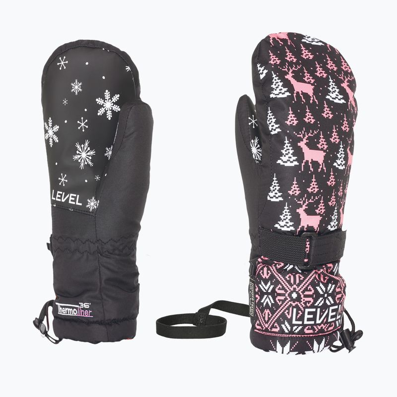 Rękawice narciarskie dziecięce Level Junior Mitt ninja pink